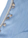 Details: 3-teiliges blaues Bikini-Set aus speziellem Muschelstoff im Stil der 1940er Jahre, Retro-Design, perfekt für Vintage-Mode-Liebhaber