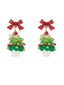 Vintage Weihnachtsbaum & Bogen Hängeohrringe