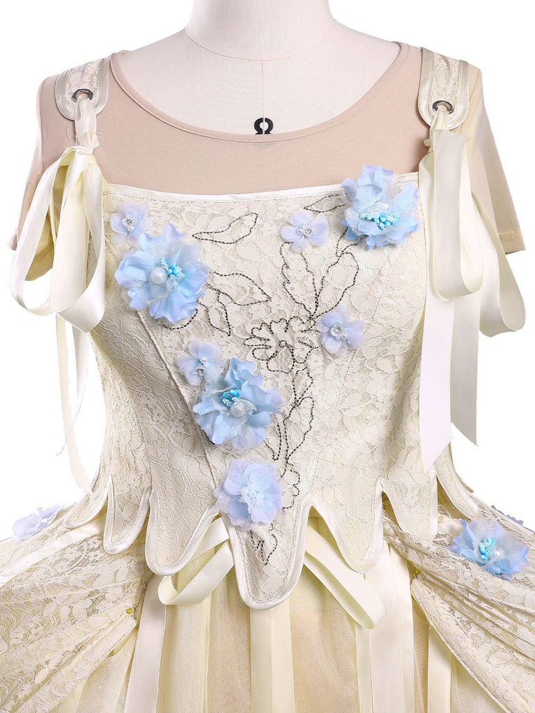 Aprikose 1940er Wednesday Enid Stil Kleid