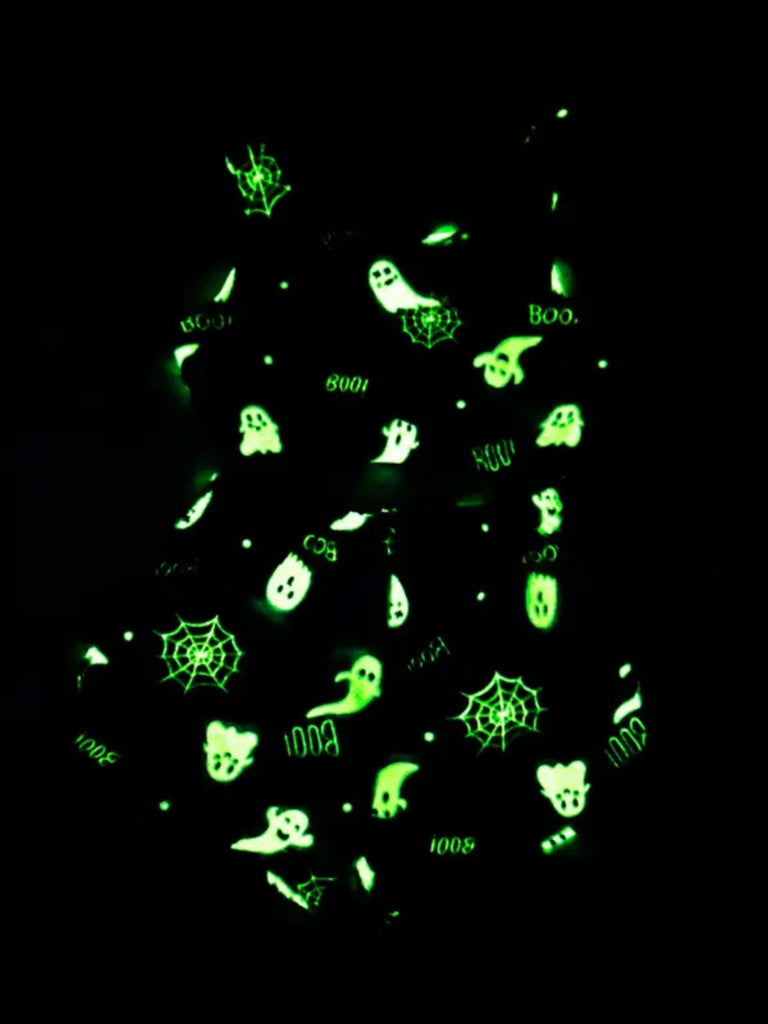 2PCS Grau 1970er Halloween Glühend Flanell Pyjama Sett