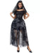 Schwarz 1970er Halloween Geisterbraut Tüll Kleid Set