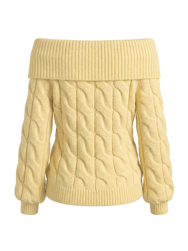 2000er Y2K Solide Schulterfrei Pullover