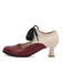 Vintage Farbblock Schnürung Kitten Heel Schuhe