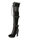 Vintage Bogen Schnürung Lange Stiefel mit hohem Absatz