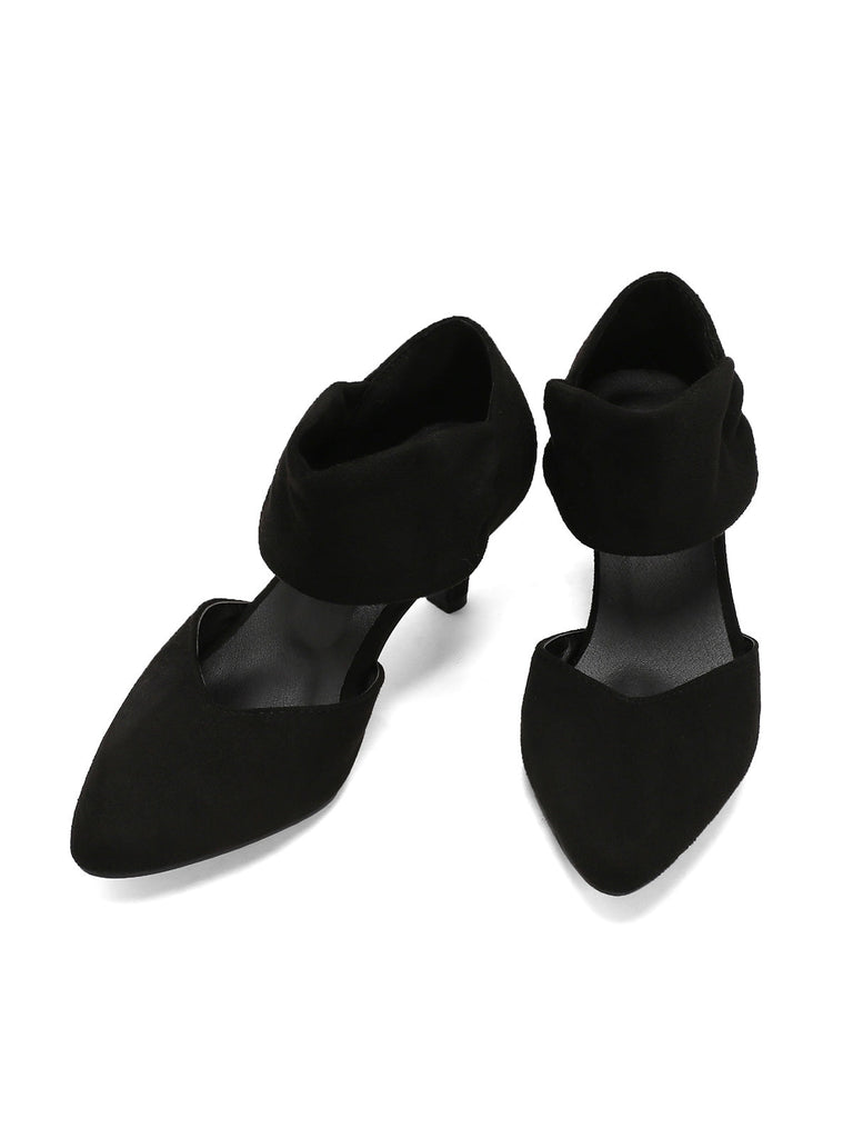 Rot Solide Spitze Wildleder Kitten Heels