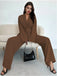 2PCS 1960er Solide Schnürung Blazer & Hose Set