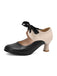 Vintage Farbblock Schnürung Kitten Heel Schuhe