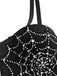 Schwarz 1970er Strassstein Spinnennetz Crop Top