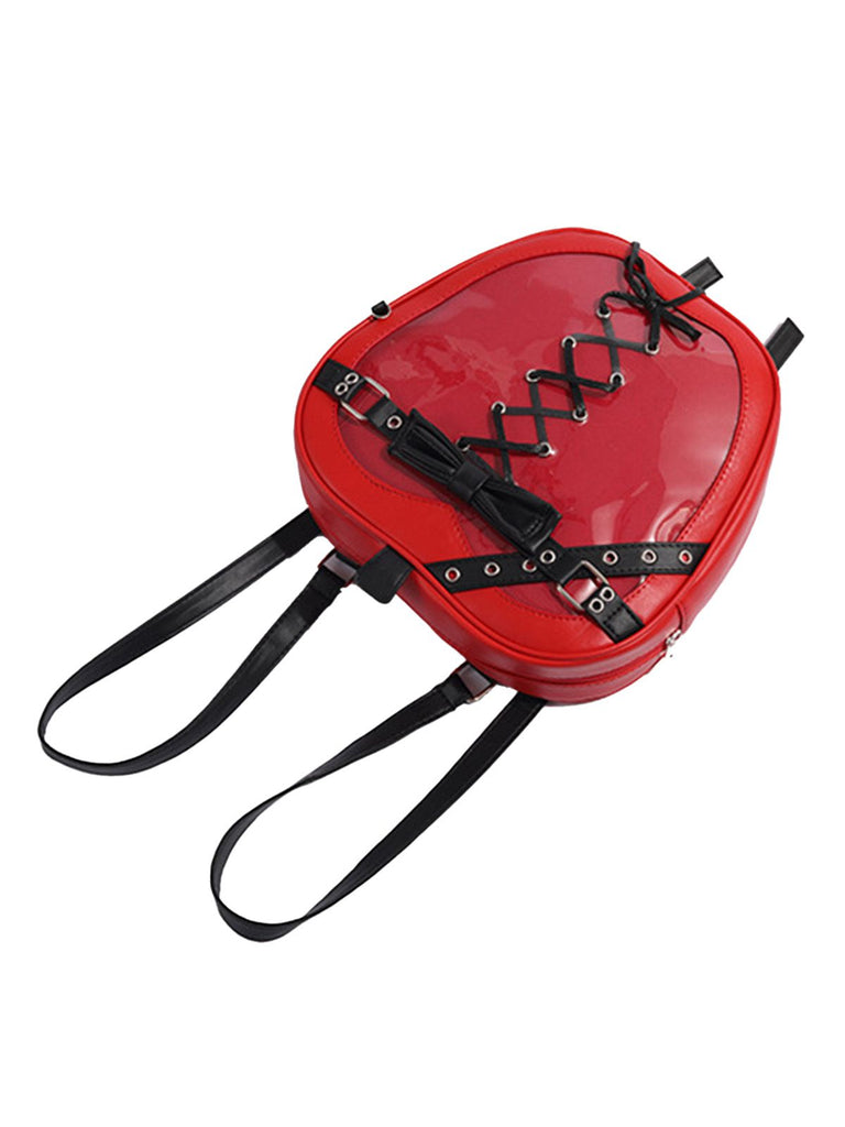 Gothic Apfel Korsett Bogen Leder Umhängetasche Tasche