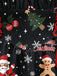 Schwarz 1950er Weihnachten Breite Träger Schnürung Kleid
