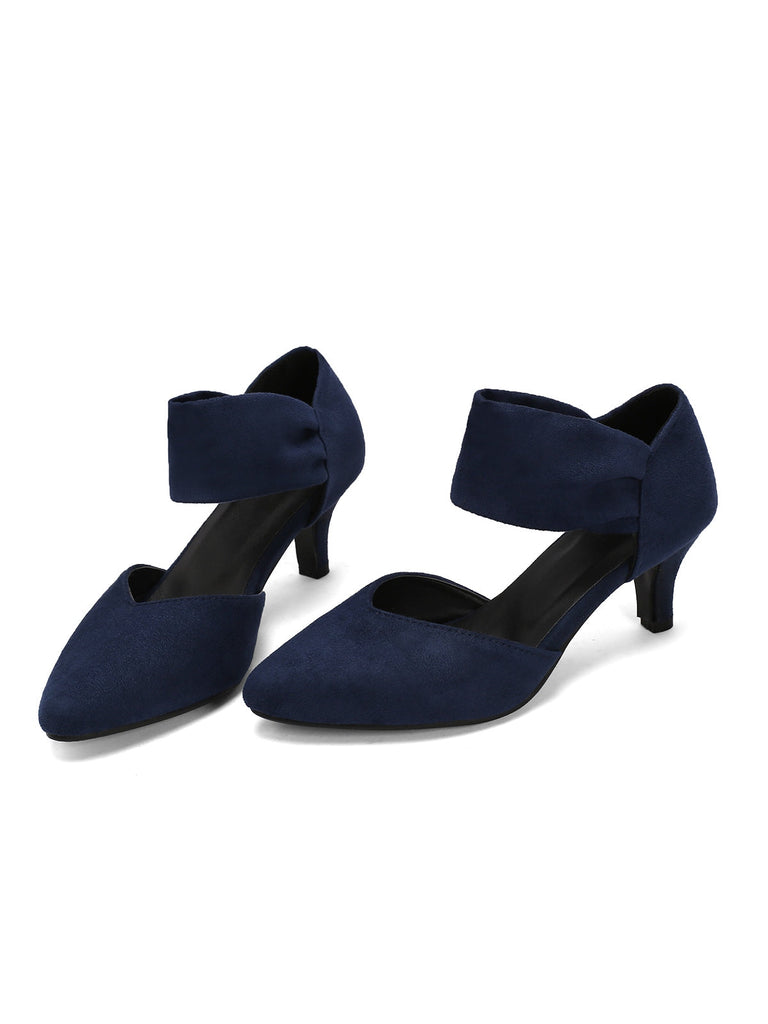 Rot Solide Spitze Wildleder Kitten Heels