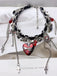 Gothic Dornenherz Leder Kreuz Quaste Halsband