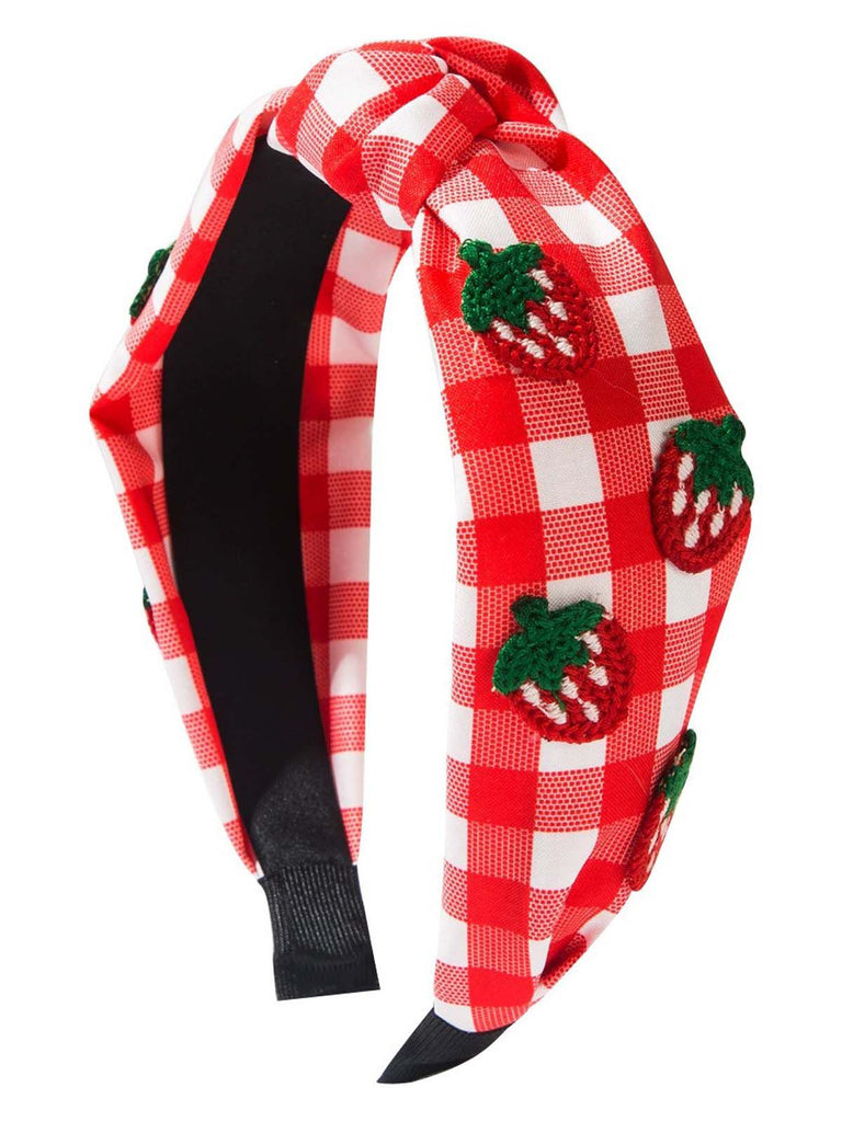Obst Gingham Plaid Retro Bogen Stirnband