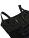 Schwarz 1980er Gothic Spaghetti-Träger Spitze Maxi Kleid