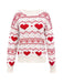 1980er Herz Muster Valentinstag Pullover