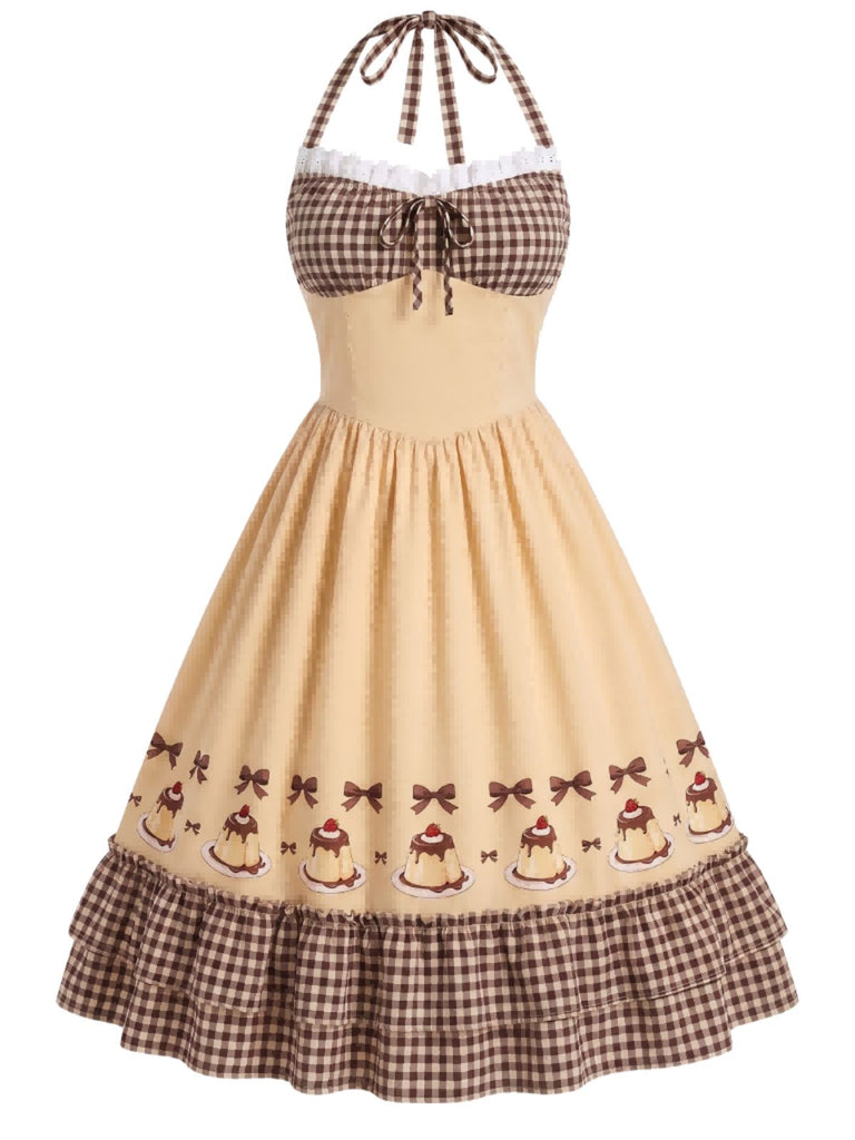 50er Kleid mit Neckholder und Schleife