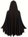 Schwarz 1970er Skeleton Knochen Drucken Cape Mit Kapuze