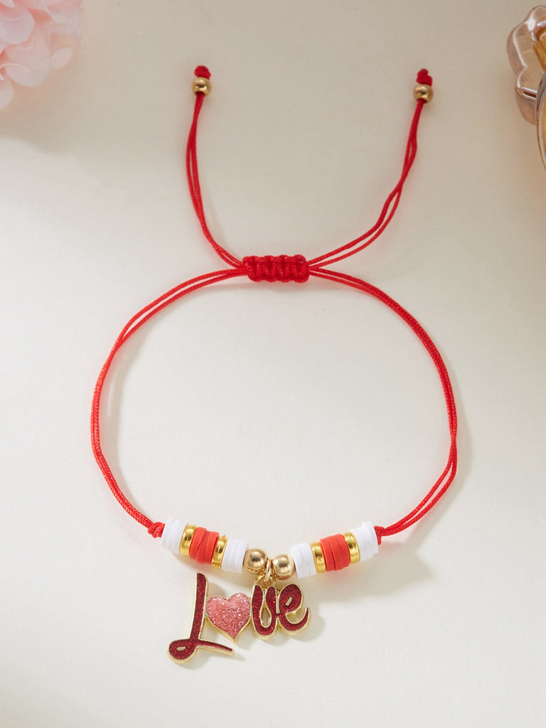 Herz Liebe Verstellbar Gewebt Valentinstag Armband
