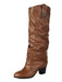 Vintage Genietet Schnalle Wadenmitte Stiefel