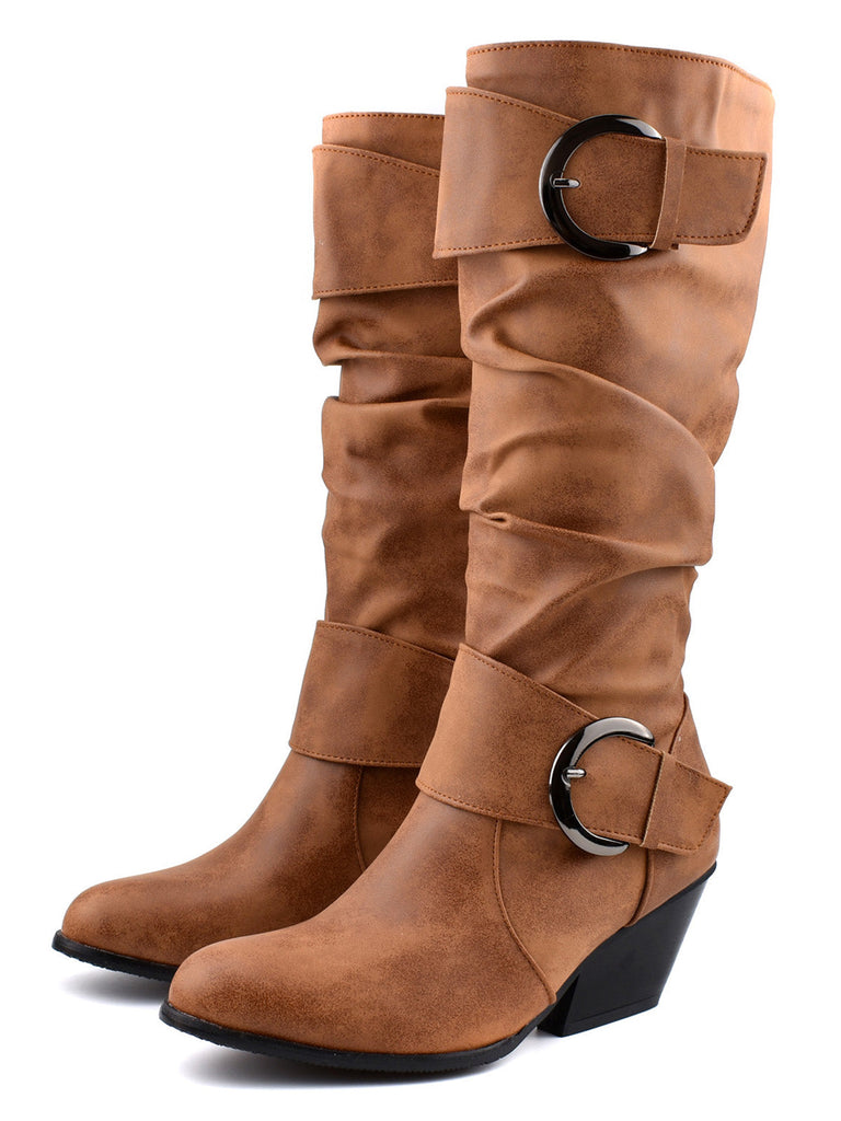 Vintage Schnallen Western-Stil Cowboy Stiefel
