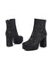 Gold Funkeln Platform Klobigem Absatz Stiefeletten