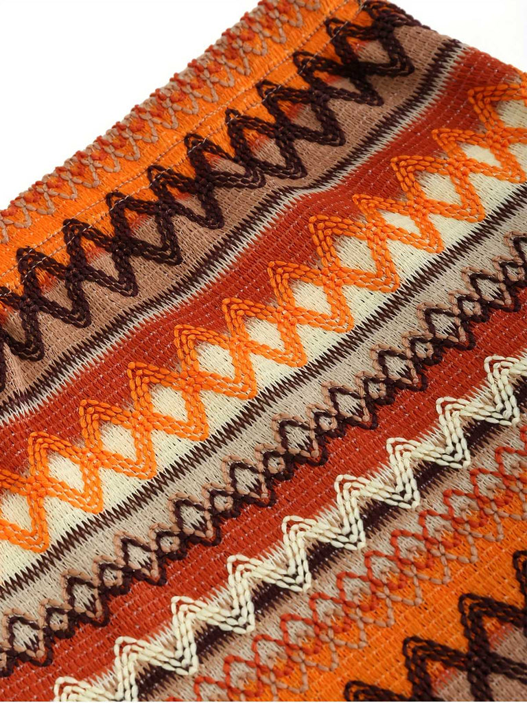 Multicolor 1970er Zickzack-Strick Mini Rock