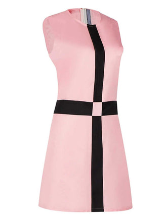 Rosa 1960er Das Damengambit Kostüm Ärmellos Kleid