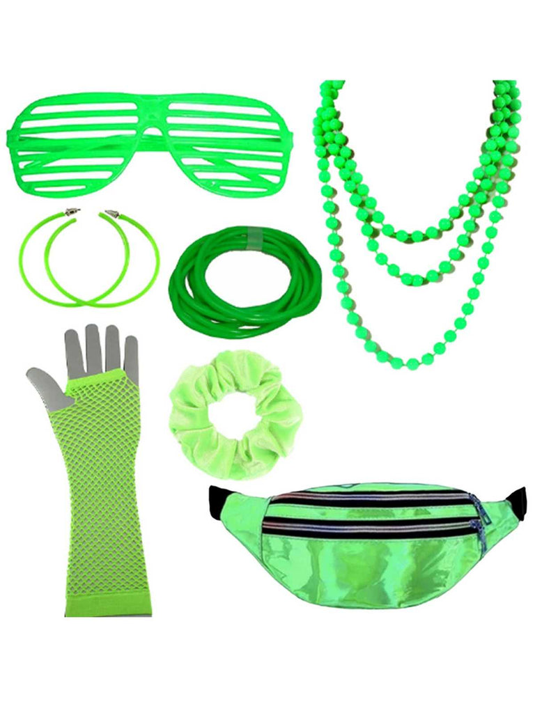 1980er Retro Kostüm Bunt Zubehör Set