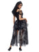 Schwarz 1970er Halloween Geisterbraut Tüll Kleid Set