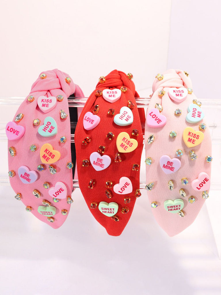 Valentinstag Herz Strassstein Stirnband