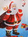1950er Weihnachtsmann Schneeflocke U-Kragen Swing Kleid