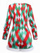 1970er Diamantgitter Weihnachten Plüschsaum Romper