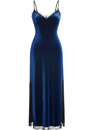 1960er Slip Samt Spitze Nachthemd