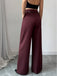 1960er Solide Hohe Taille Weites Bein Hose