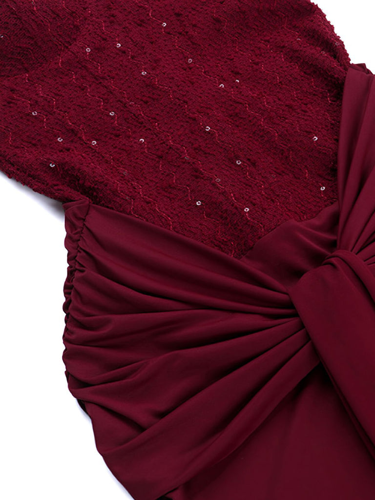 1930er Solide Schnürung Trägerlos Maxi Kleid