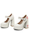 Vintage Herz Cut-Outs & Schnalle Mary Jane Absatz Schuhe