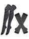 Vintage Halloween Streifen Fingerlose Handschuhe & Socken