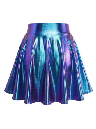 1970er Solide Disco Metallisch Plissiertes Rock