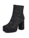 Gold Funkeln Platform Klobigem Absatz Stiefeletten