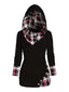 1940er Stricken Plaid Tasten Hooded Pullover