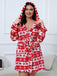 [Übergröße] 1950er Winter Plüsch Kapuzen Robe