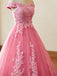 Rosa 1930er Glinda Wicked Schulterfrei Spitze Netz Ball Kleid