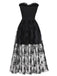 1970er Gothic Trägerlos Dunkle Braut Netz Korsett Kleid