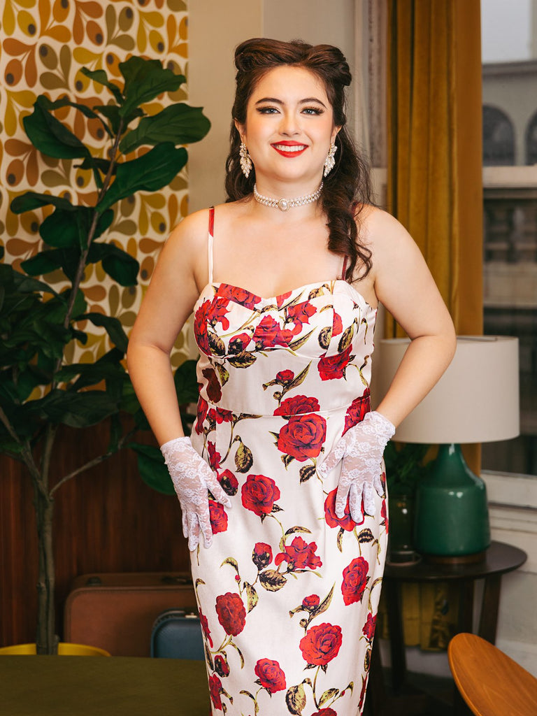 1960ER ROSA HOSENTRÄGER-BLEISTIFTKLEID