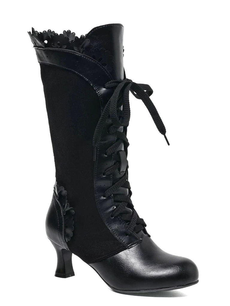 Vintage Schnürung Mittlere Ferse Brogue Knöchel Stiefel