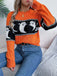 Orange 1940er Halloween Geist Stricken Pullover