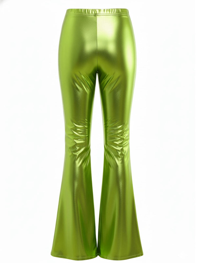 1970er Solide Laser Metallisch Eng Bootcut Hose