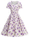 1950er Vintage Blumen Swing Kleid