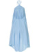 [Vorverkauf] Blau 1970er Solide Mehrschichtig Chiffon Binde Babydoll Kleid