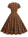1950er Peter Pan Kragen Plaid Swing Kleid